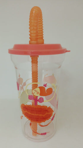 水樽連吸管 - bottle with straw <大象/跳舞>