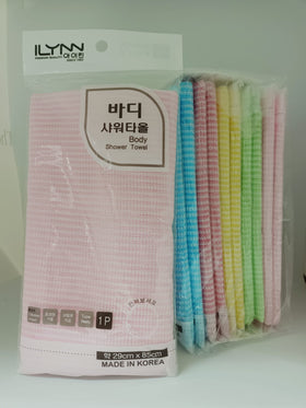 韓國製 ILYNN 抗菌不發霉按摩織法經典搓澡巾<1枚>