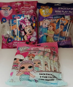 Mini Play Pack 填色+蠟筆+貼紙套裝 (LOL / Frozen / Minnie)