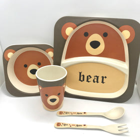 Bear Bamboo fiber set -小熊竹纖維餐具套裝