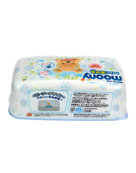 Unicharm Moony 小熊維尼可沖式廁所用BB濕紙巾(50pc-盒)-Moony Winnie-the-Pooh toilet use wet tissue (50pcs-box)