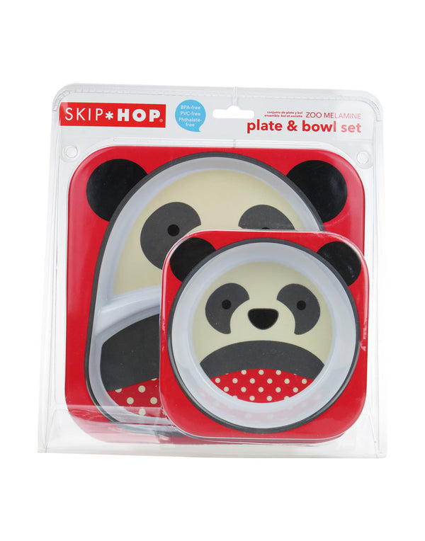Skip Hop 動物樂園仿瓷具套裝-熊貓/plate & bowl set (panda)
