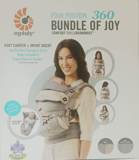 Ergobaby 四式 360 嬰兒揹帶 + 新生兒保護墊套裝 (灰色) / Four Position 360 Baby Carrier + Infant Insert (Grey)