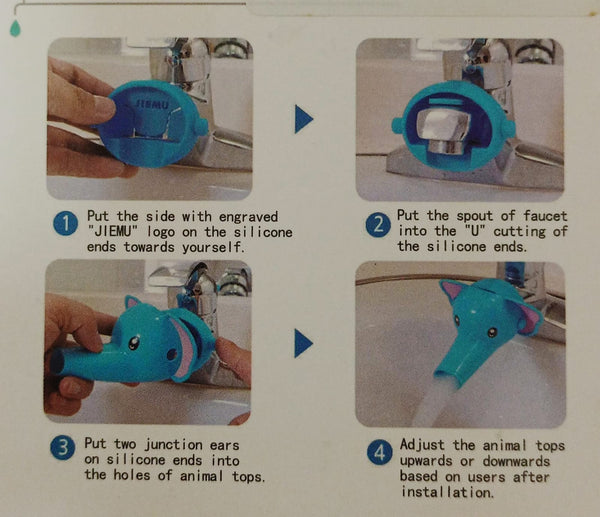JIEMU 藍色大象水龍頭伸延器(兒童卡通洗手器) / Faucet Extender