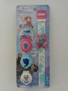 日本可換錶蓋掀蓋式兒童電子手錶 <Frozen/Thomas/多啦A夢/小新>