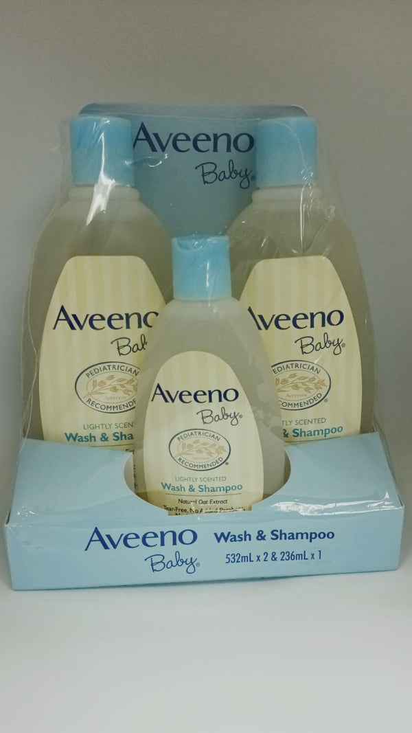 Aveeno 嬰兒天然燕麥配方洗髮沐浴露 (超抵3支裝) / Baby Wash & Shampoo 532ml x 2, 236ml x 1 (set)