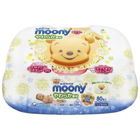 Unicharm Moony  小熊維尼嬰兒柔潤濕紙巾 (80pc/盒) Moony Winnie-the-Pooh wet tissue (80pcs/box)