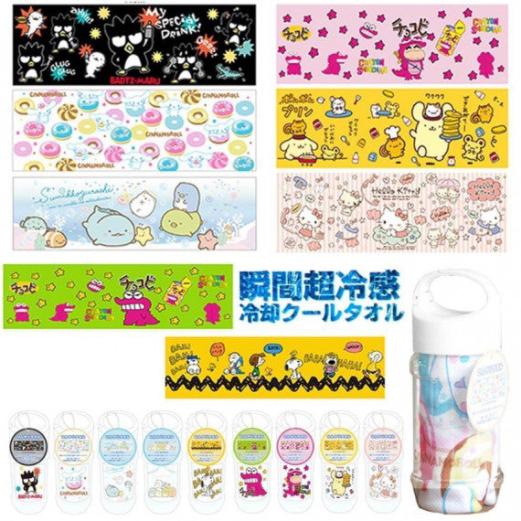 日本卡通運動冷感毛巾 (送收納罐) <Hello Kitty, XO, Snoppy> / Cooling towel