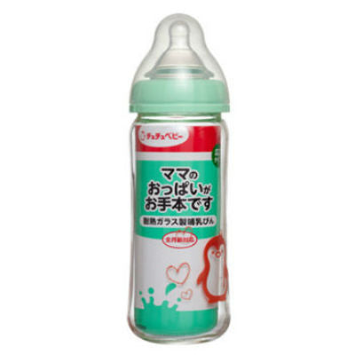 ChuChu<日本製>玻璃耐熱濶身奶瓶240ml(8oz) / Heat Resistance Glass Milk Bottle 240ml(8oz)