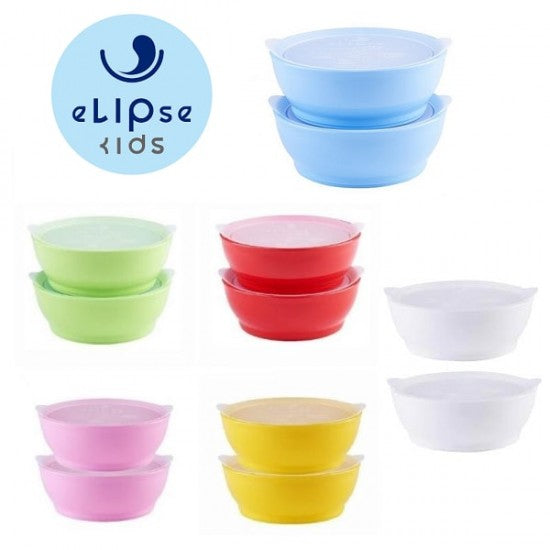 eLipse 防漏學習吸盤碗 (1套2碗連蓋) 12oz (黃色) / Spill-Proof Bowl 12oz (Yellow) 2 bowls with lids (12months+) stage 3