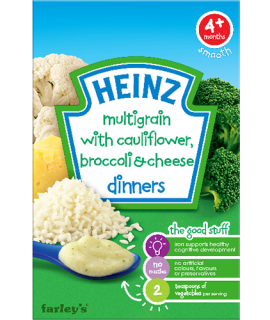 HEINZ亨氏 芝士蔬菜穀物米糊 125克 - Heinz multigrain w- cauliflower broccoli & cheese 125g