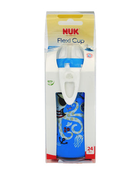 NUK 飲管學飲瓶 300ml Flexi Cup w- soft straw (Blue)