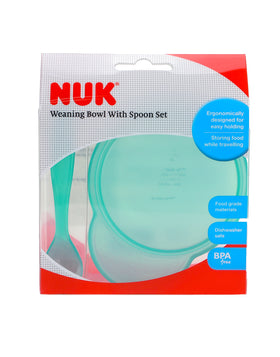 NUK 有蓋碗連匙羮套裝-Weaning bowl with spoon set (Green)