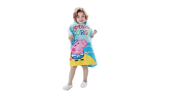 Peppa Pig 小童游泳毛巾衣 (橫間) - Peppa Pig swim towel for kids (horizontal stripes)
